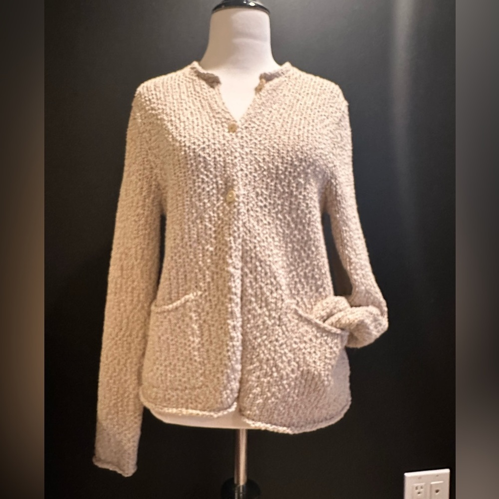 EILEEN FISHER Cotton Silk Button Cardigan